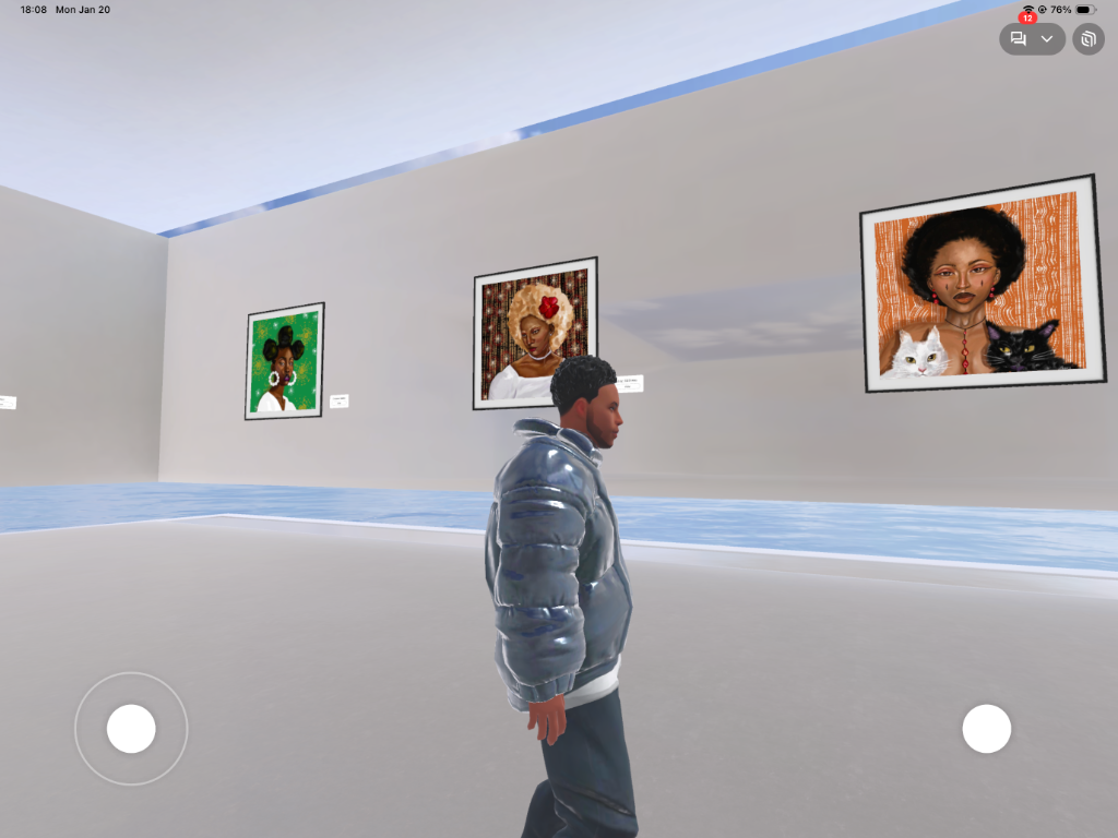 VR Visitor experiencing Aishat's portraits