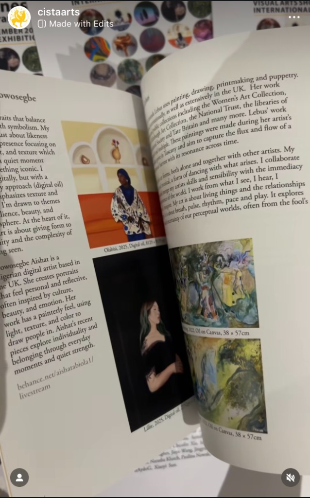 Cista Arts Exhibition Catalogue featuring Aishat Arowosegbe, Olábísí & Lillie